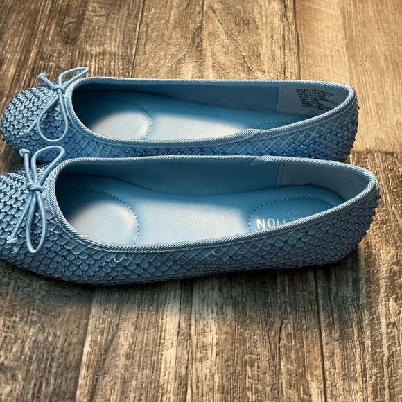 Kenneth Cole Light Blue Textured Flats with Bow Size 9 - Picture 12 of 12